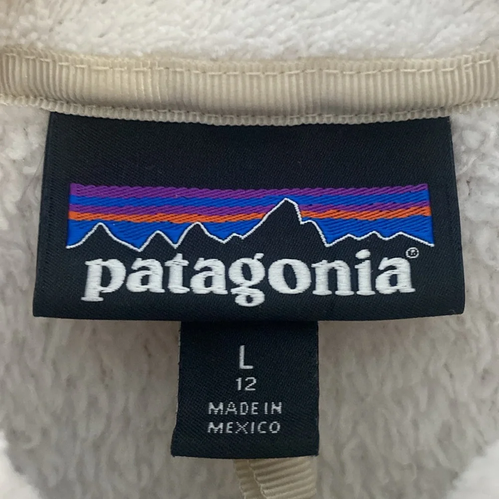PATAGONIA Youth Re-Tool Snap-T PolarTec White Pullover Fleece 65585 Girl's Large